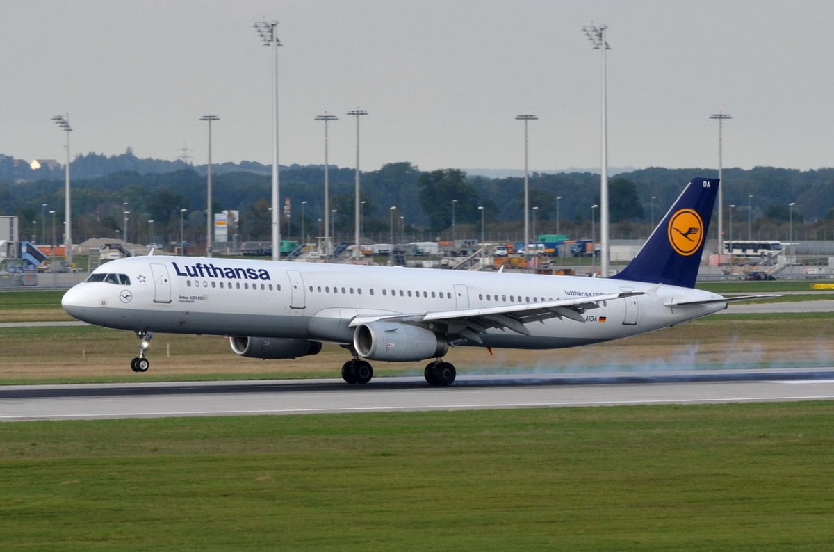 D-AIDA Lufthansa Airbus A321-231  Pforzheim   in München während der Landung  11.09.2015