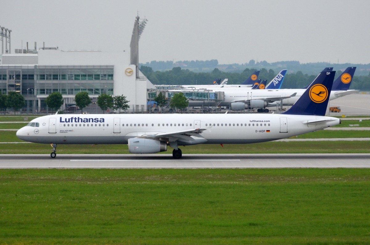 D-AIDP Lufthansa Airbus A321-231  Padernborn  in München gelandet  14.05.2015