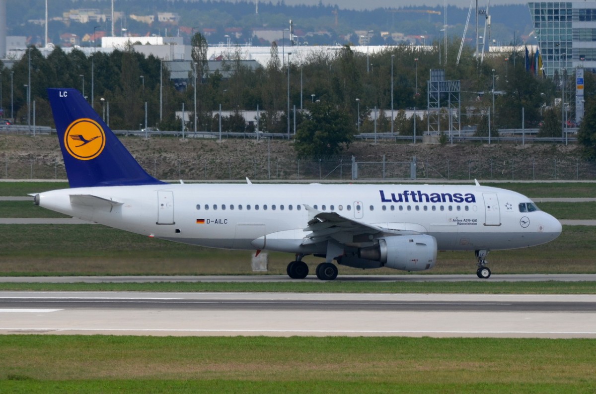 D-AILC Lufthansa Airbus A319-114   Rüsselsheim   in München gestartet  10.09.2015