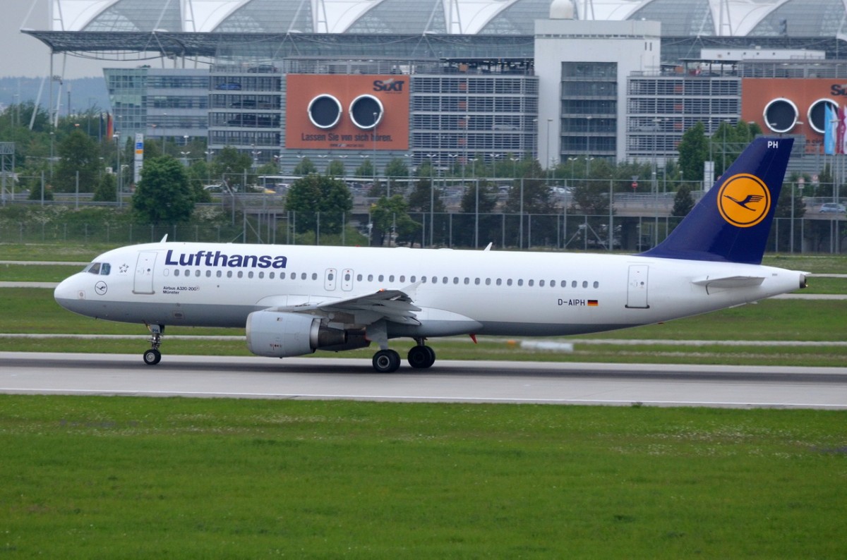 D-AIPH Lufthansa Airbus A320-211  Münster   gelandet in München am 14.05.2015