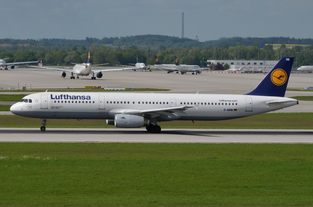 D-AIRB Lufthansa Airbus A321-131  Baden-Baden   nach der Landung in München  10.05.2015