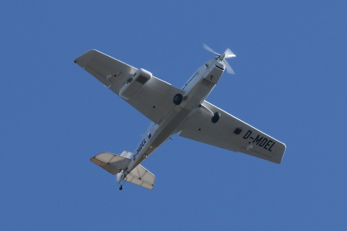 D-MDEL, Ultraleichtflugzeug Vervoorst FV-3 'Delphin'. Trägerplattform des Fraunhofer-FHR am 10.09.2020 über Meckenheim (Rhein-Sieg-Kreis).