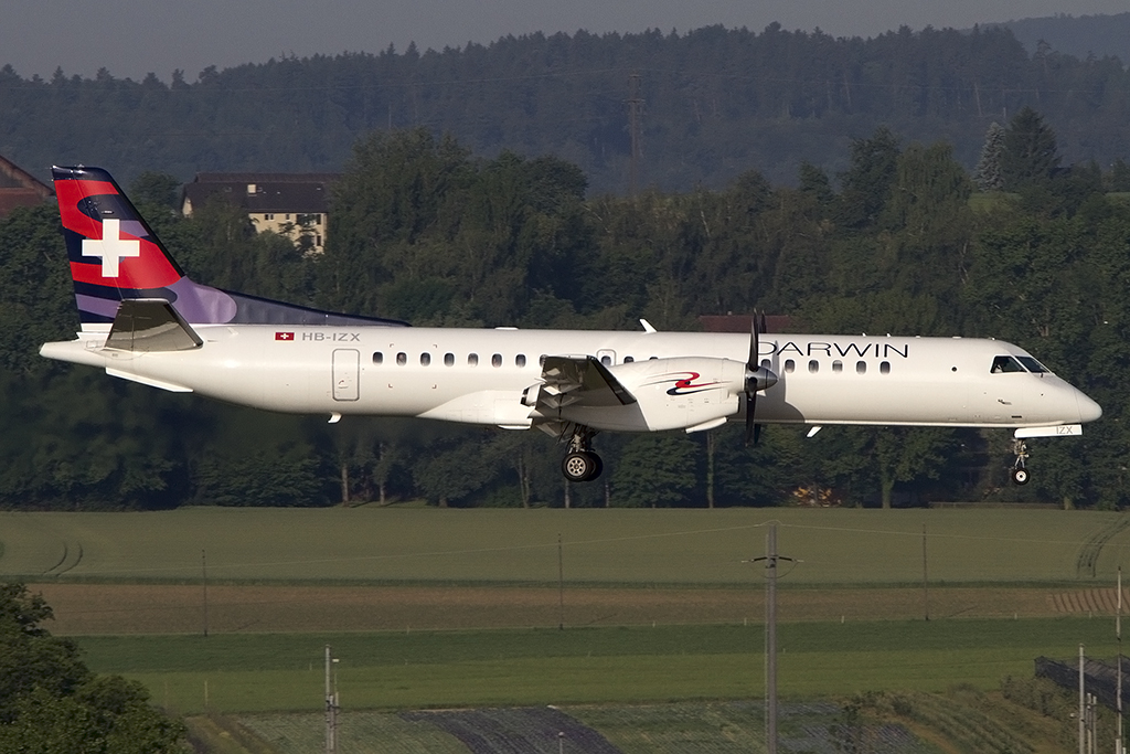 Darwin Airlines, HB-IZX, Saab, 2000, 08.06.2014, ZRH, Zuerich, Switzerland



