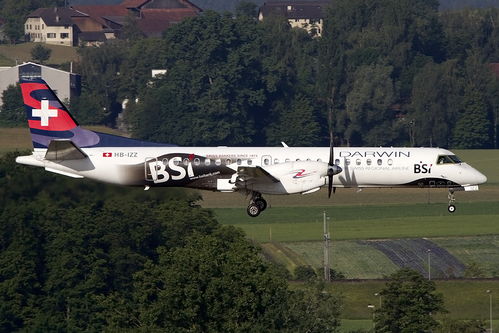 Darwin Airlines, HB-IZZ, Saab, 2000, 08.06.2014, ZRH, Zuerich, Switzerland 




