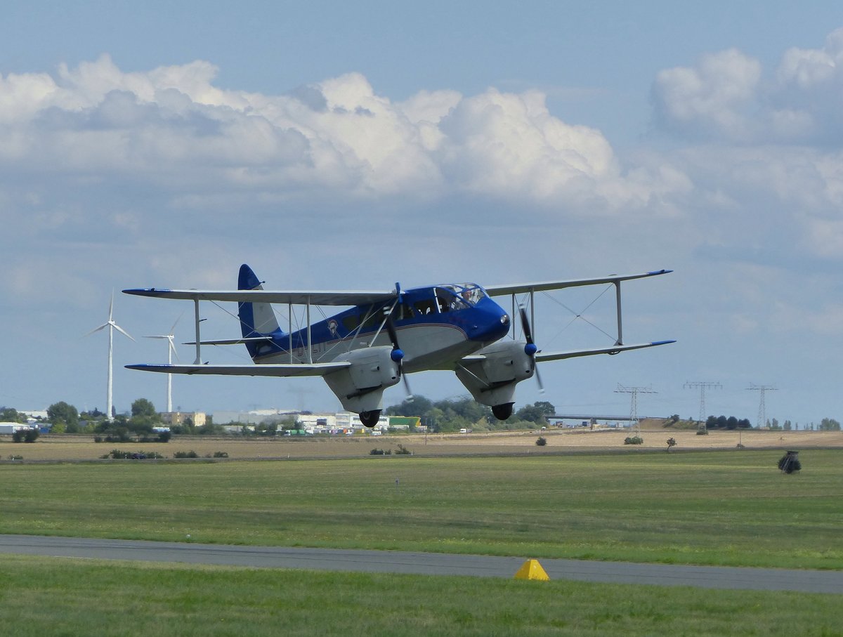 De Havilland DH 89 Dragon Rapide, D-ILIT vom Fliegenden Museum Großenhain, gestartet in Gera (EDAJ) am 16.8.2019