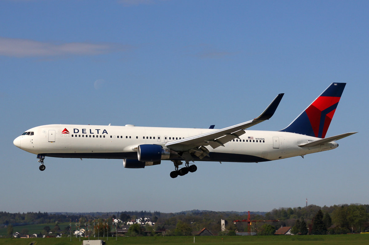Delta Air Lines, N181DN, Boeing 767-332ER (W), 28.April 2016, ZRH Zürich, Switzerland.