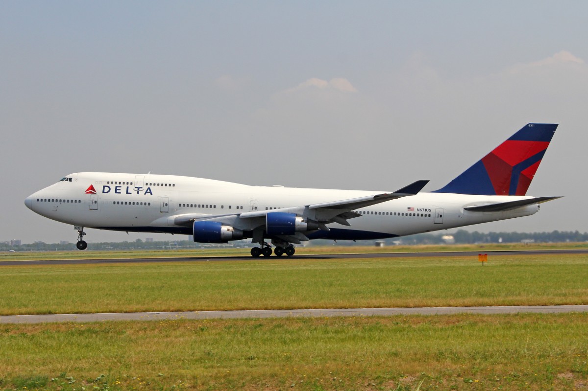 Delta Air Lines, N671US, Boeing B747-451, 3.Juli 2015, AMS  Amsterdam, Netherlands.