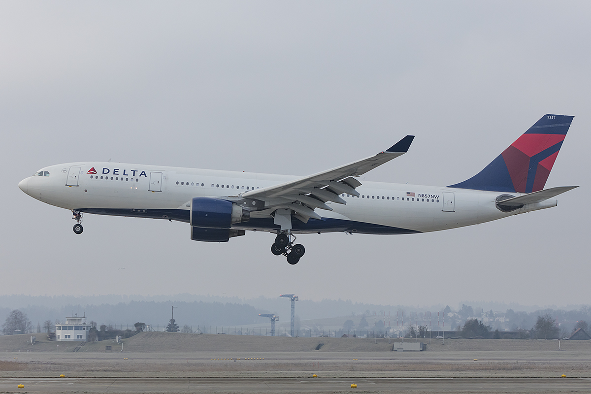 Delta Airlines, N857NW, Airbus, A330-223, 19.01.2019, ZRH, Zürich, Switzerland 


