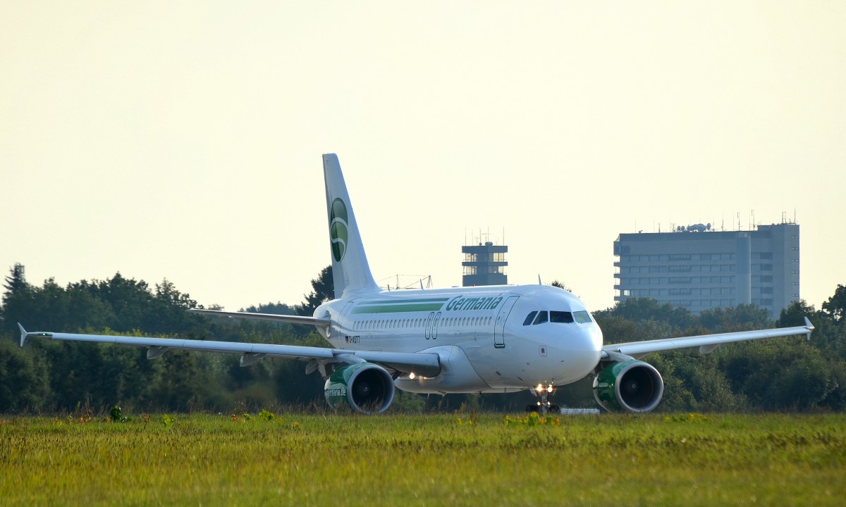 Der Germania Airbus A319 D-ASTT in Hamburg Fuhlsbüttel am 20.09.14