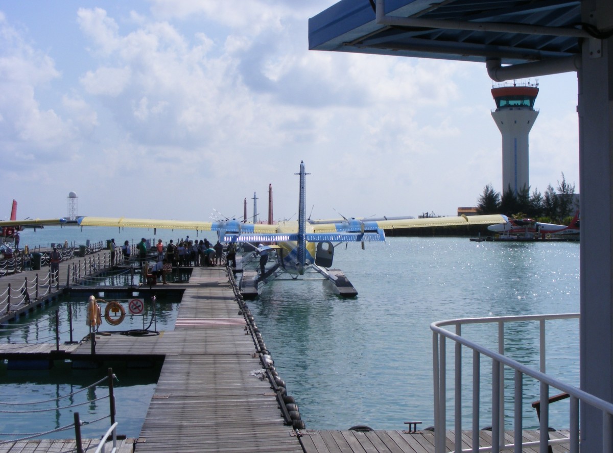 Der Wasserairport Male (MLE) am 10.3.2015