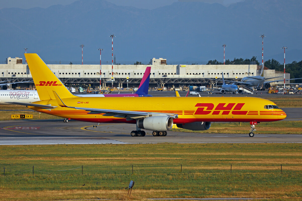 DHL Air Austria, OE-LNQ, Boeing B757-223PCF, msn: 31308/998, 03.Juli 2025, MXP Milano Malpensa, Italy.