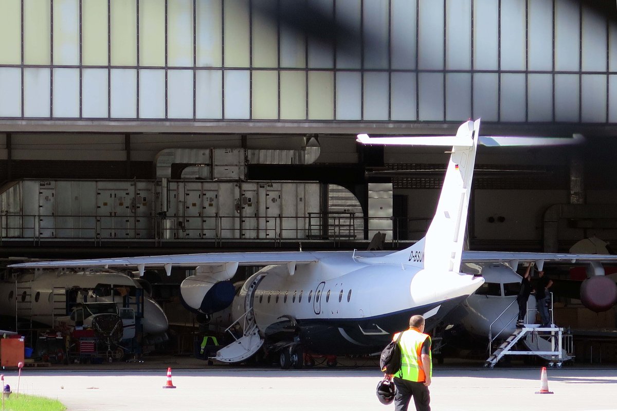 Dornier (Museum oder Sun Air of Scandinavia ?), D-B-BSUN, Dornier, Do-328 Jet-310 (leider nur das Hinterteil, keine Mglichkeit besser heran zukommen), 29.08.2017, FMM-EDJA, Memmingen, Germany  