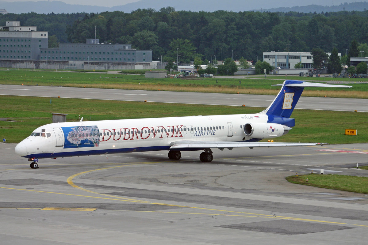 Dubrovnik Airline, 9A-CDB, McDonnell Douglas MD-83, msn: 49986/1842,  Lovrijenac , 07.Juli 2006, ZRH Zürich, Switzerland.
