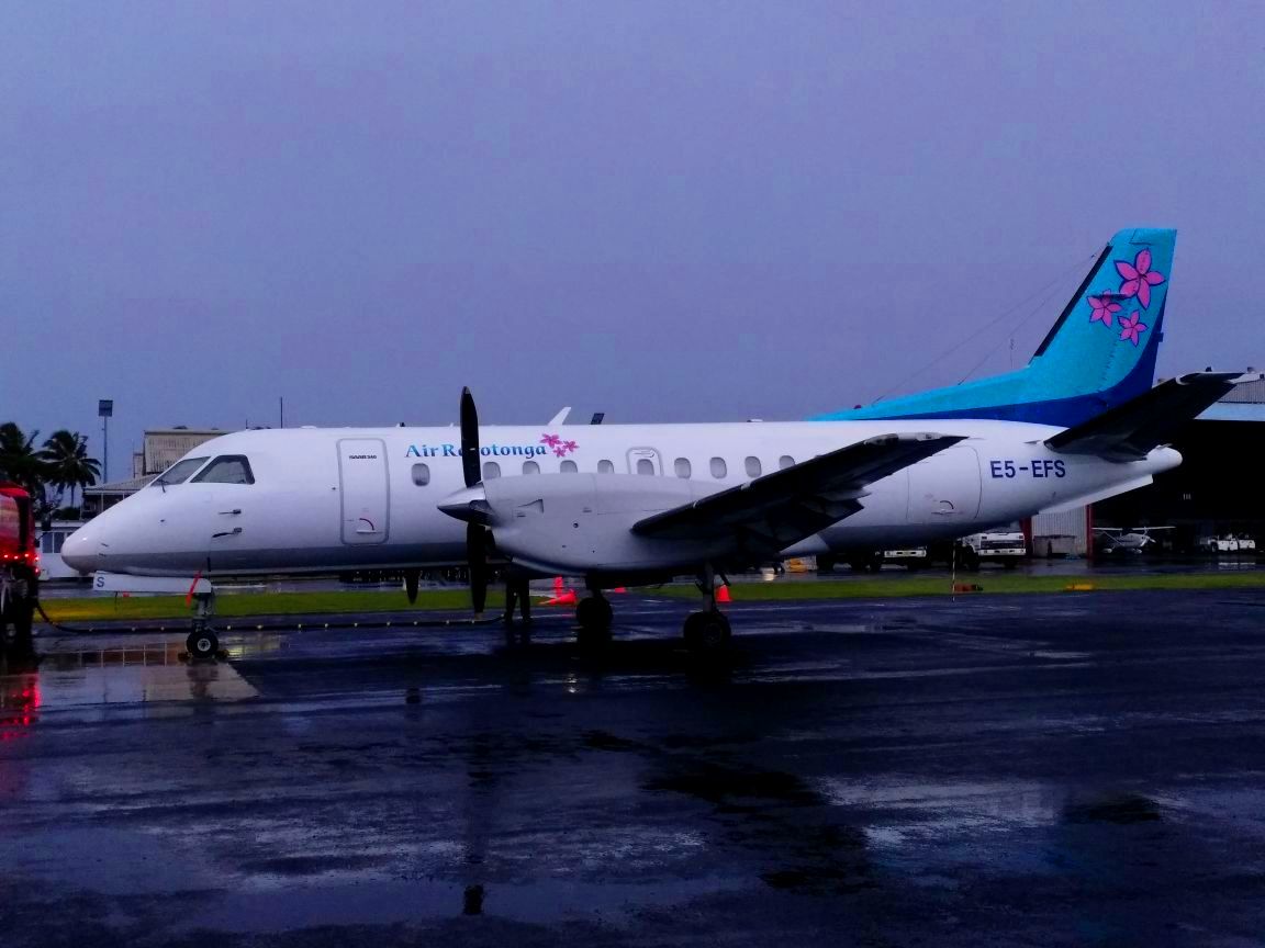 E5-EFS, Saab 340, Air Rarotonga, Rarotonga Cook Islands International Airport (RAR), 24.1.2018