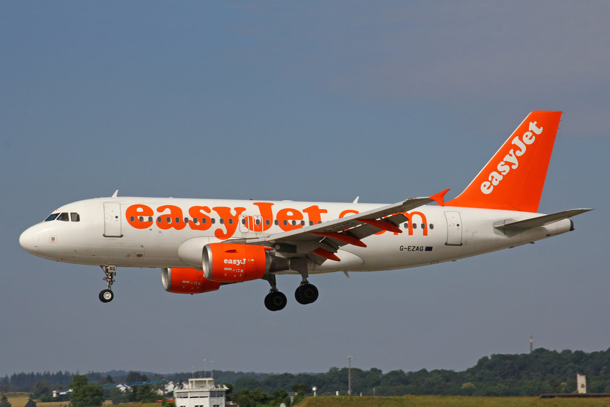 easyJet, G-EZAG, Airbus A319-111, 09.Juli 2016, ZRH Zürich, Switzerland.