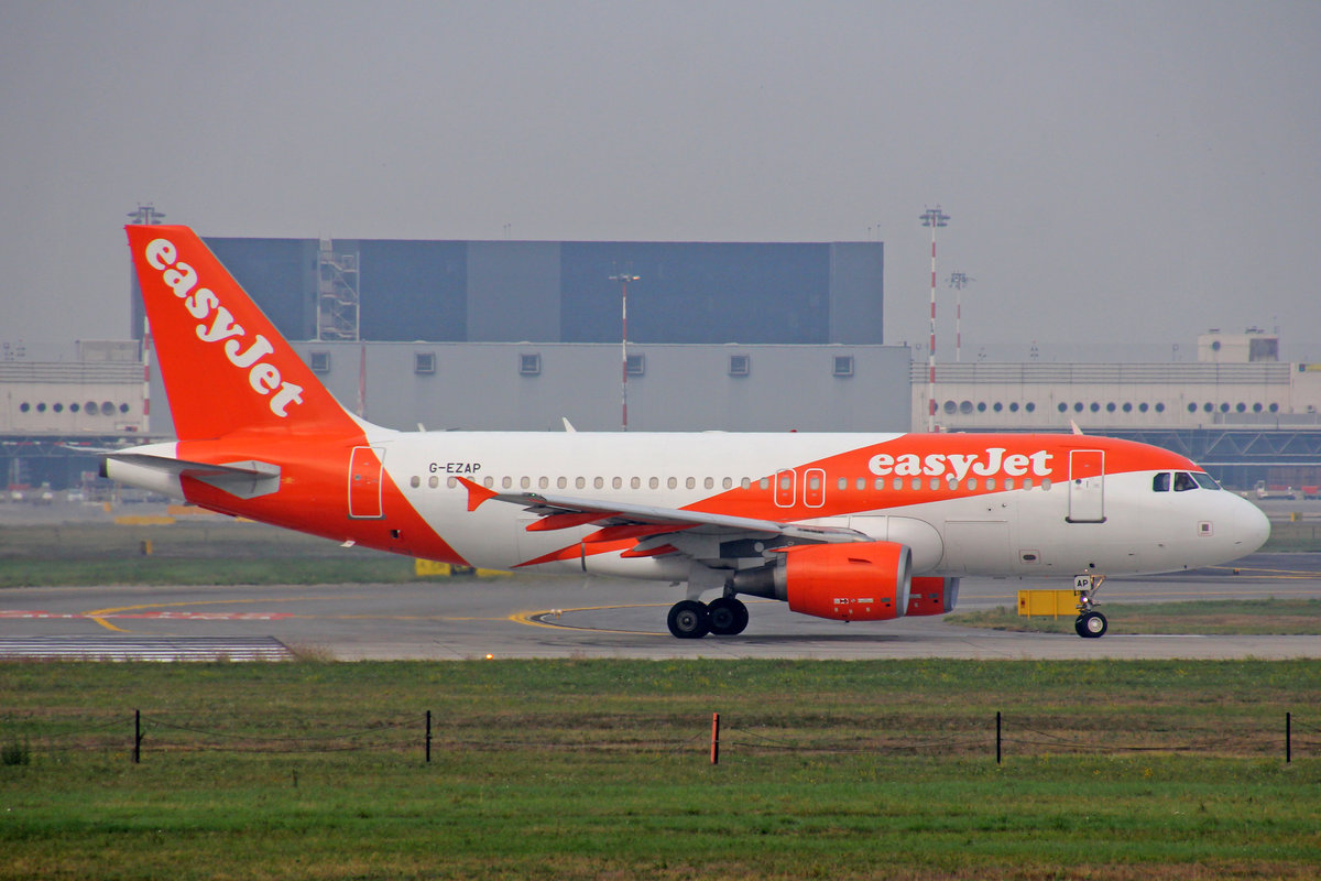 easyJet, G-EZAP, Airbus A319-111, msn: 2777, 16.Oktober 2018, MXP Milano-Malpensa, Italy.