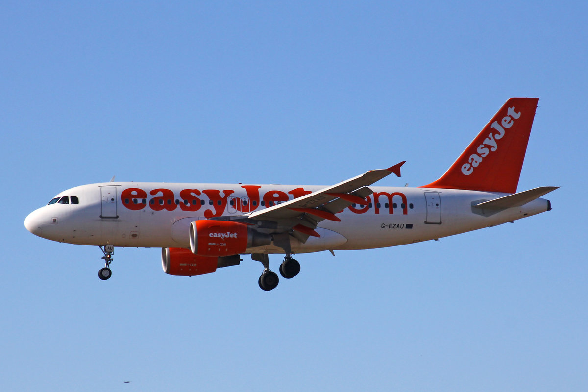 easyJet, G-EZAU, Airbus A319-111, msn: 2795, 24.Februar 2019, ZRH Zürich, Switzerland.