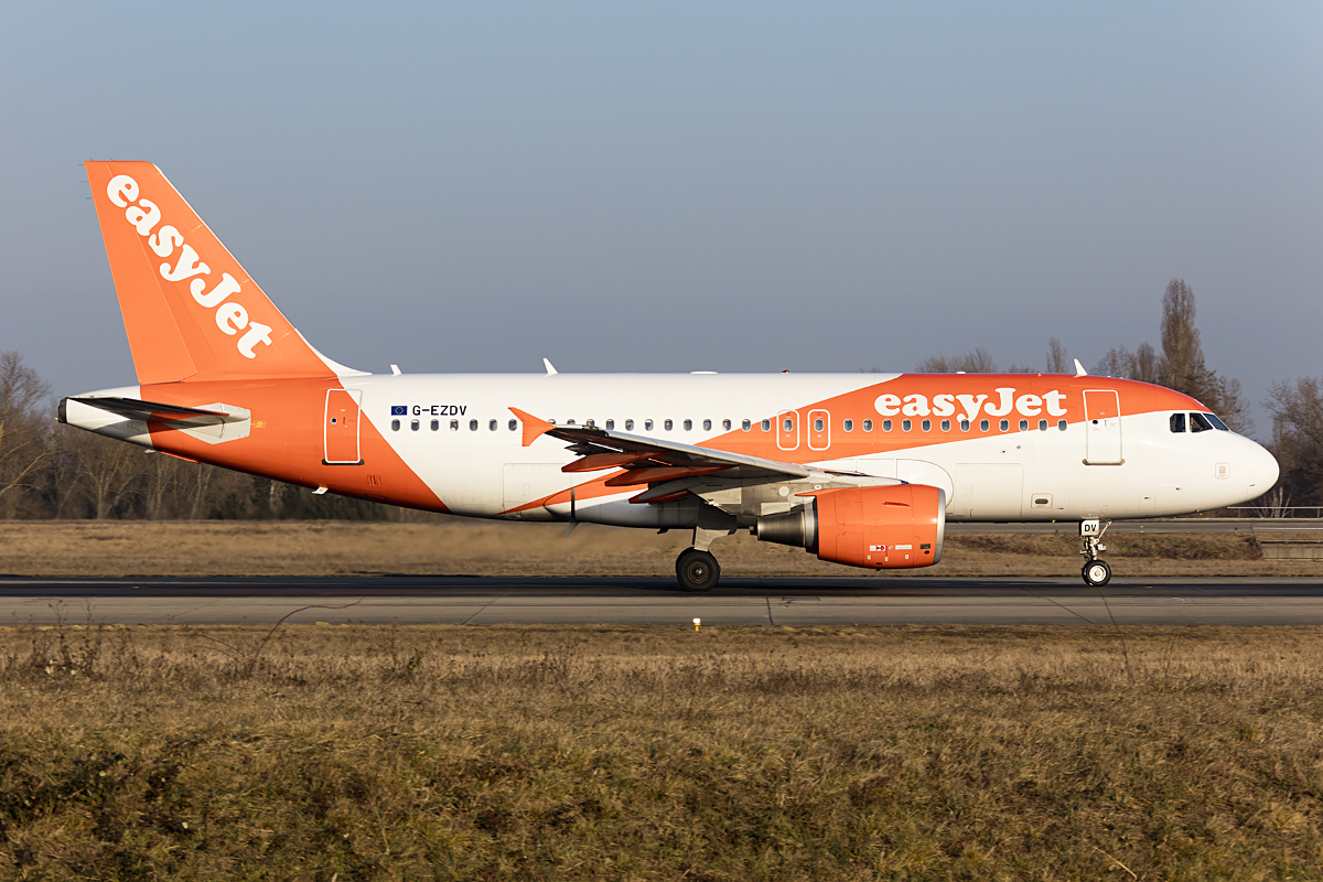 EasyJet, G-EZDV, Airbus, A319-111, 22.01.2017, BSL, Basel, Switzerland 
