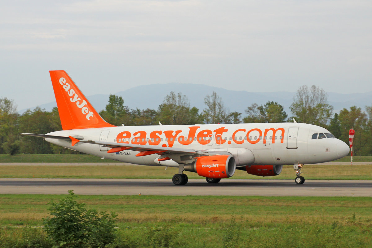 easyJet, G-EZII, Airbus A319-111, msn: 2471, 06.September 2018, BSL Basel-Mülhausen, Switzerland.