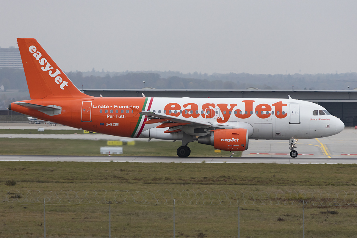 EasyJet, G-EZIW, Airbus, A319-111, 04.11.2018, STR, Stuttgart, Germany 


