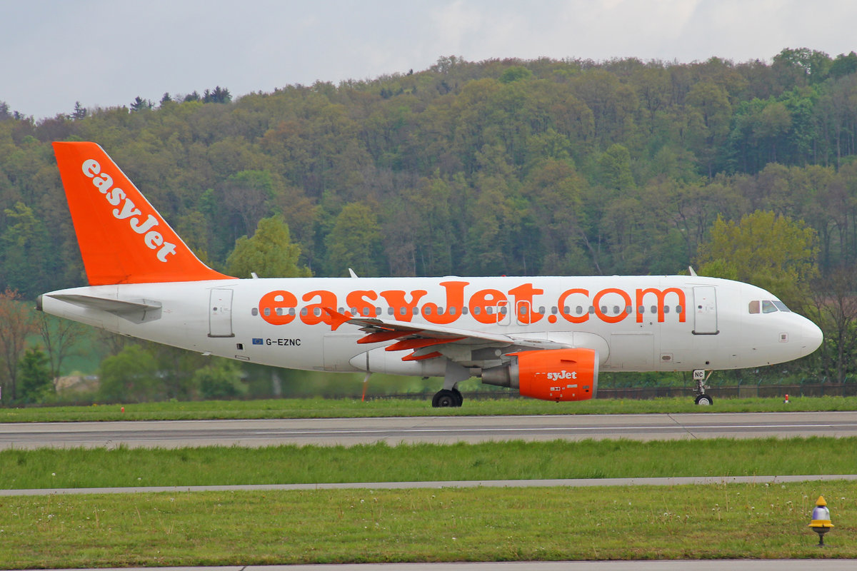 easyJet, G-EZNC, Airbus A319-111, msn: 2050, 17.April 2017, ZRH Zürich, Switzerland.