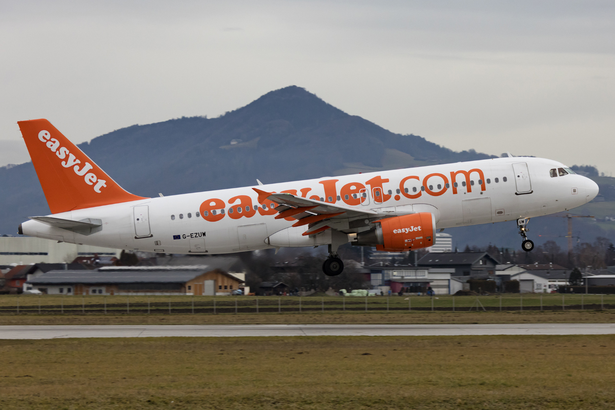 EasyJet, G-EZUW, Airbus, A320-214, 09.01.2016, SZG, Salzburg, Austria 



