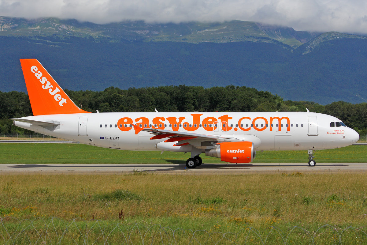 easyJet, G-EZUY, Airbus A320-214, msn: 5146,  Petra 200 / Discover Jordan , 12.Juli 2012, GVA Genève, Switzerland. 