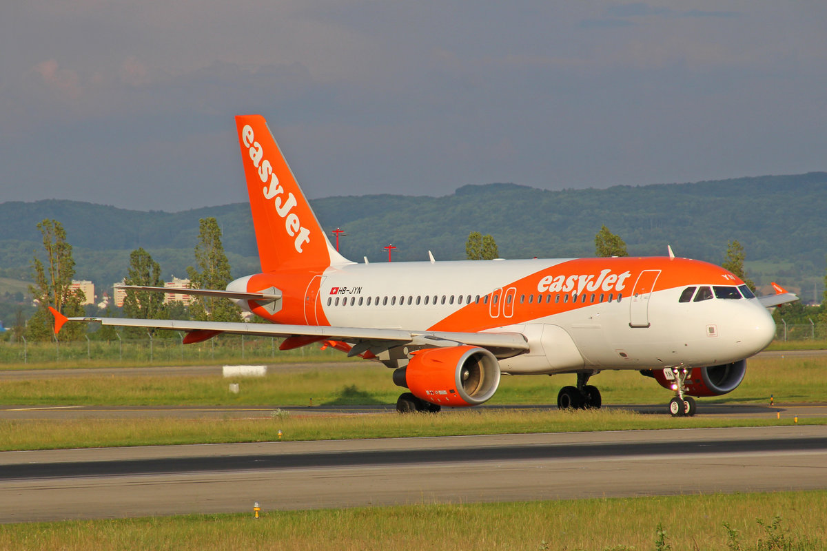 easyJet Switzerland, HB-JYN, Airbus A319-111 ,msn: 4640, 29.Mai 2017, BSL Basel, Switzerland.