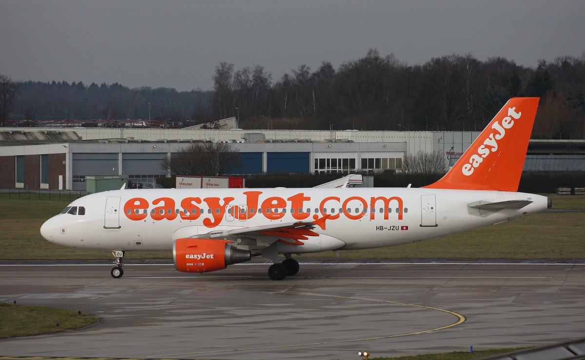 EasyJet Switzerland,HB-JZU,(c/n2402),Airbus A319-111,18.01.2014,HAM-EDDH,Hamburg,Germany