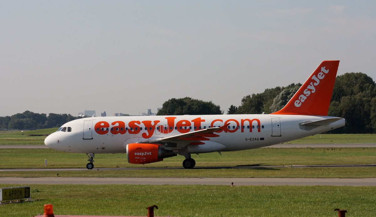 EasyJet,G-EZAG,(c/n 2727),Airbus A319-111,04.09.2014,HAM-EDDH,Hamburg,Germany