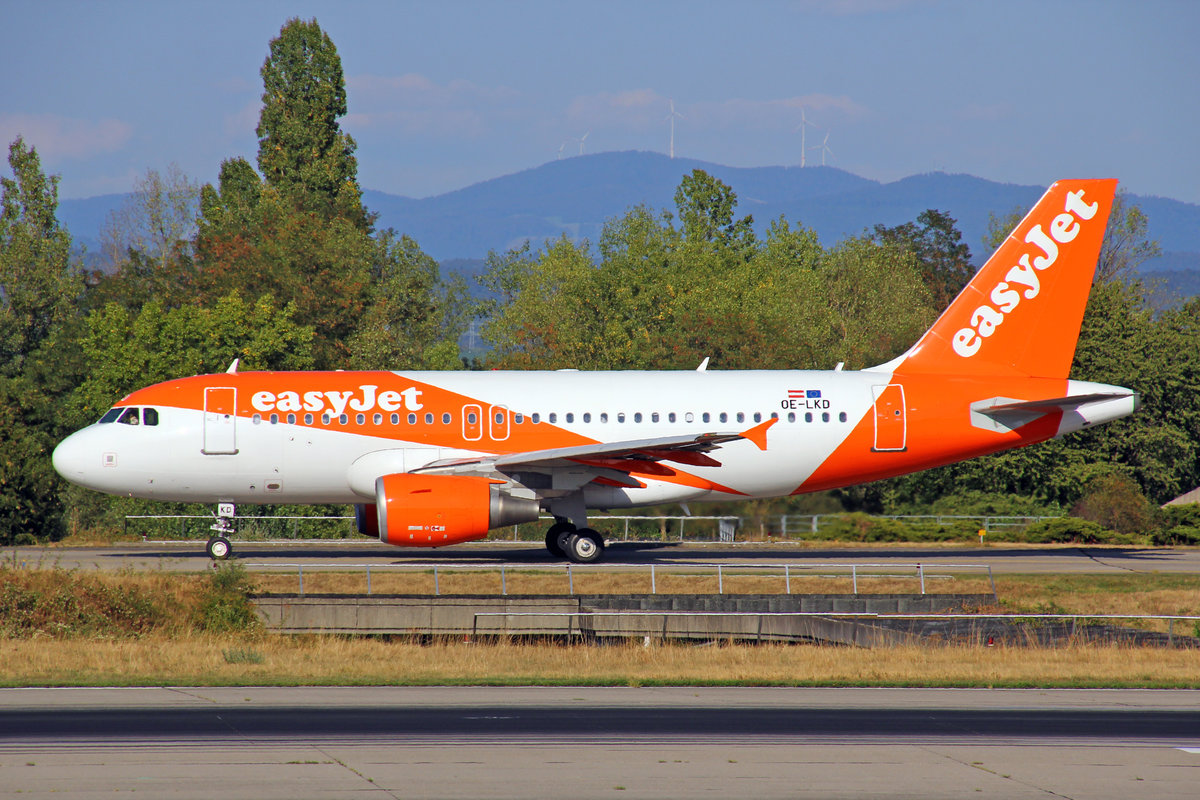 eaysJet Europe, OE-LKD, Airbus A319-111, msn: 3720, 16.August 2018, BSL Basel-Mülhausen, Switzerland.