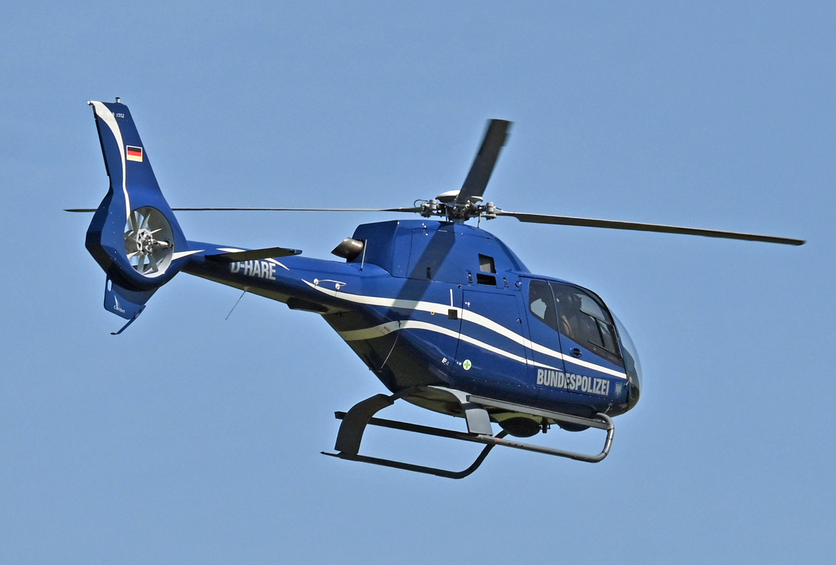 EC 120 B Colibri der Bundespolizei, D-HARE beim Abflug zum Schulflug in EDKB - 03.05.2023