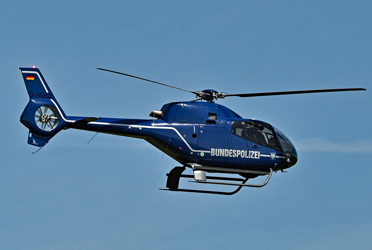 EC 120 B Colibri, D-HSHD der Bundespolizei beim Abflug von EDKB - 03.05.2023
