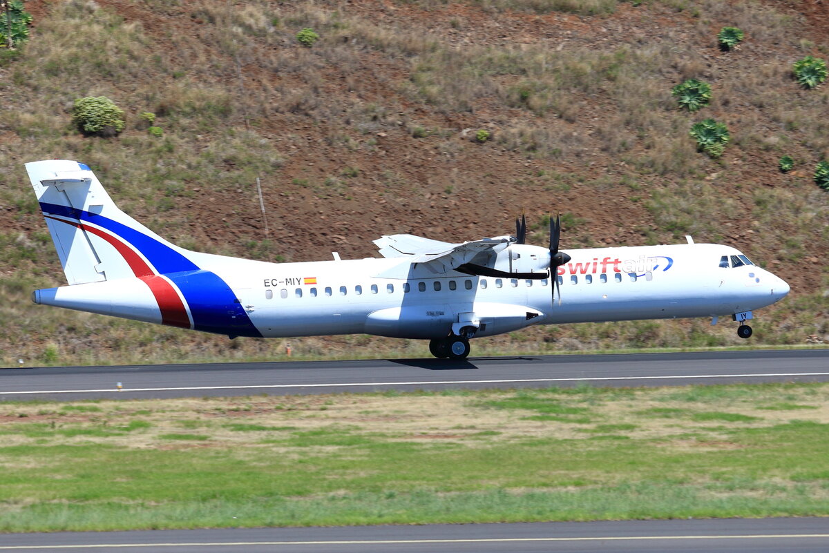 EC-MIY, Swiftair, ATR 72-212A(500)(F), Serial #: 498. Funchal, Cristiano Ronaldo Airport, Madeira - LPMA, Portugal, 17.06.2023.