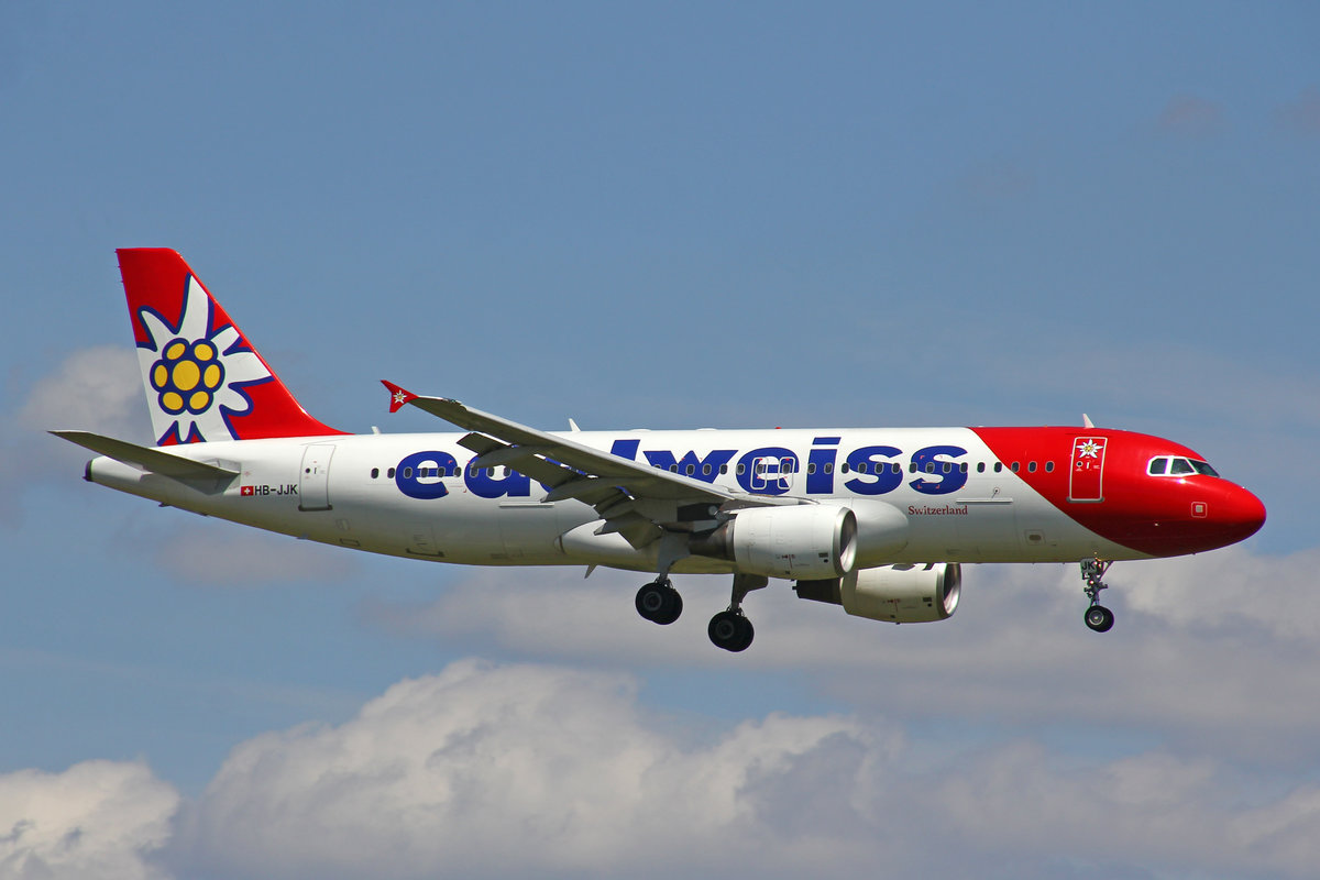 Edelweiss Air, HB-JJK, Airbus A320-214, msn: 1692,  Sorebois , 01.August 2019, ZRH Zürich, Switzerland.
