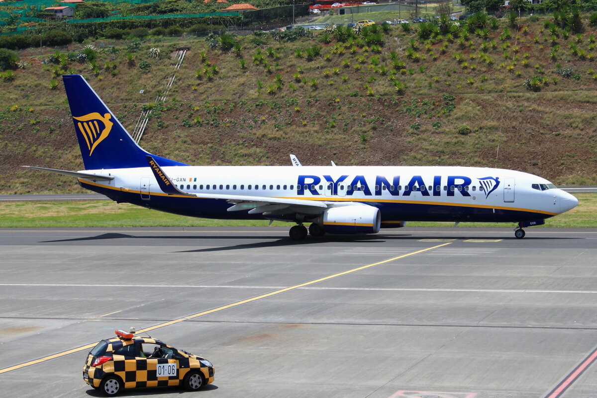 EI-GXN, Ryanair, Boeing 737-8AS, Serial #: 44856. Funchal, Cristiano Ronaldo Airport, Madeira - LPMA, Portugal, 20.06.2023.