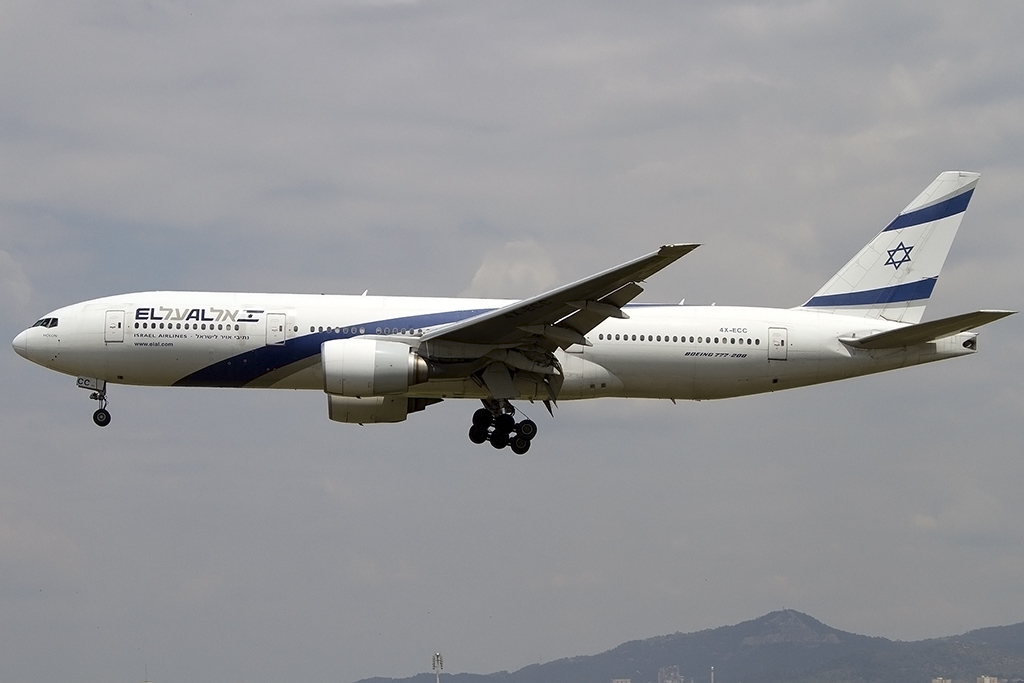 El Al, 4X-ECC, Boeing, B777-258ER, 02.06.2014, BCN, Barcelona, Spain 




