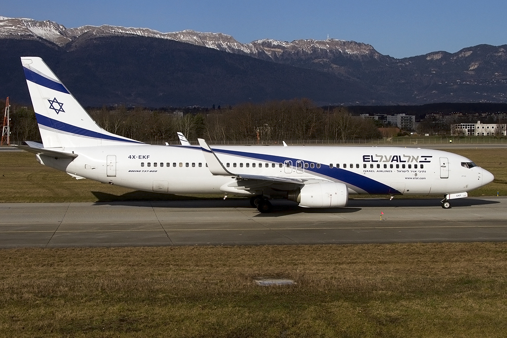 El Al, 4X-EKF, Boeing, B737-8HX, 13.01.2015, GVA, Geneve, Switzerland 



