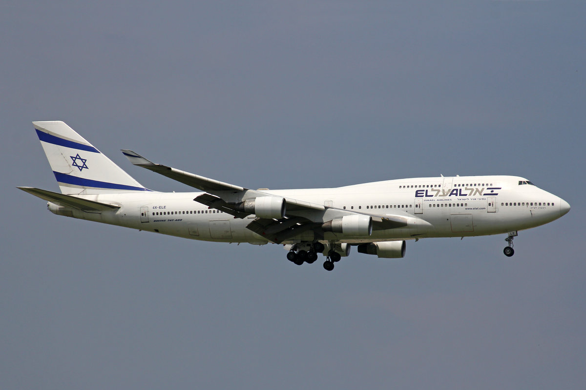 EL-AL Airlines, 4X-ELE, Boeing 747-412, 09.August 2016, BKK Bangkok Suvarnabhumi, Thailand.