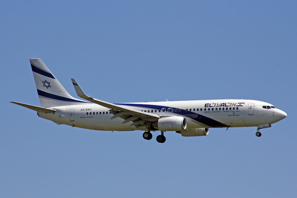EL AL Israel Airlines, 4X-EKC, Boeing 737-858,  Beit Shean , 7.August 2017, ZRH Zürich, Switzerland.