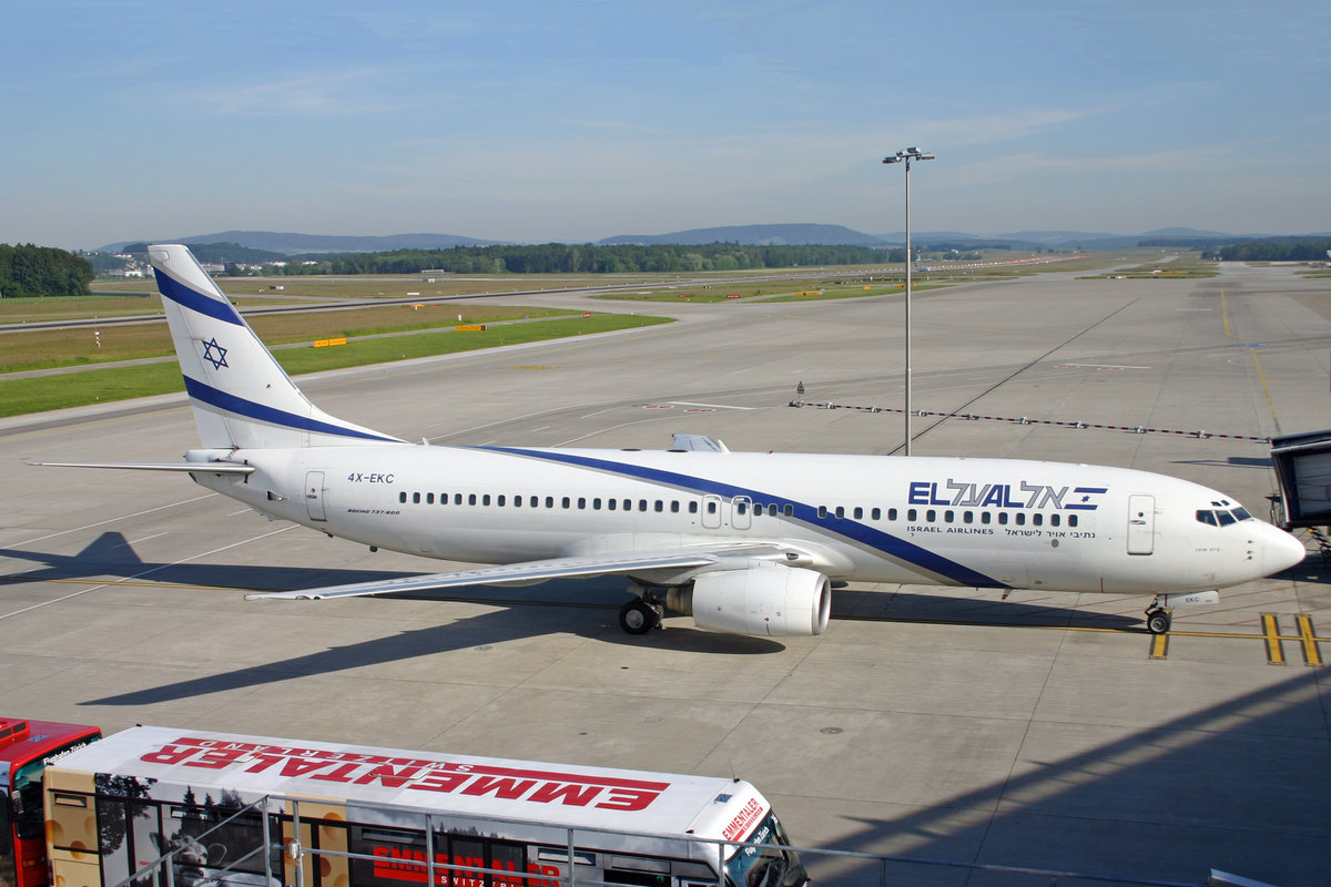 EL AL Israel Airlines, 4X-EKC, Boeing 737-858, msn: 29959/314,  Beit Shean , 10.Juni 2006, ZRH Zürich, Switzerland.