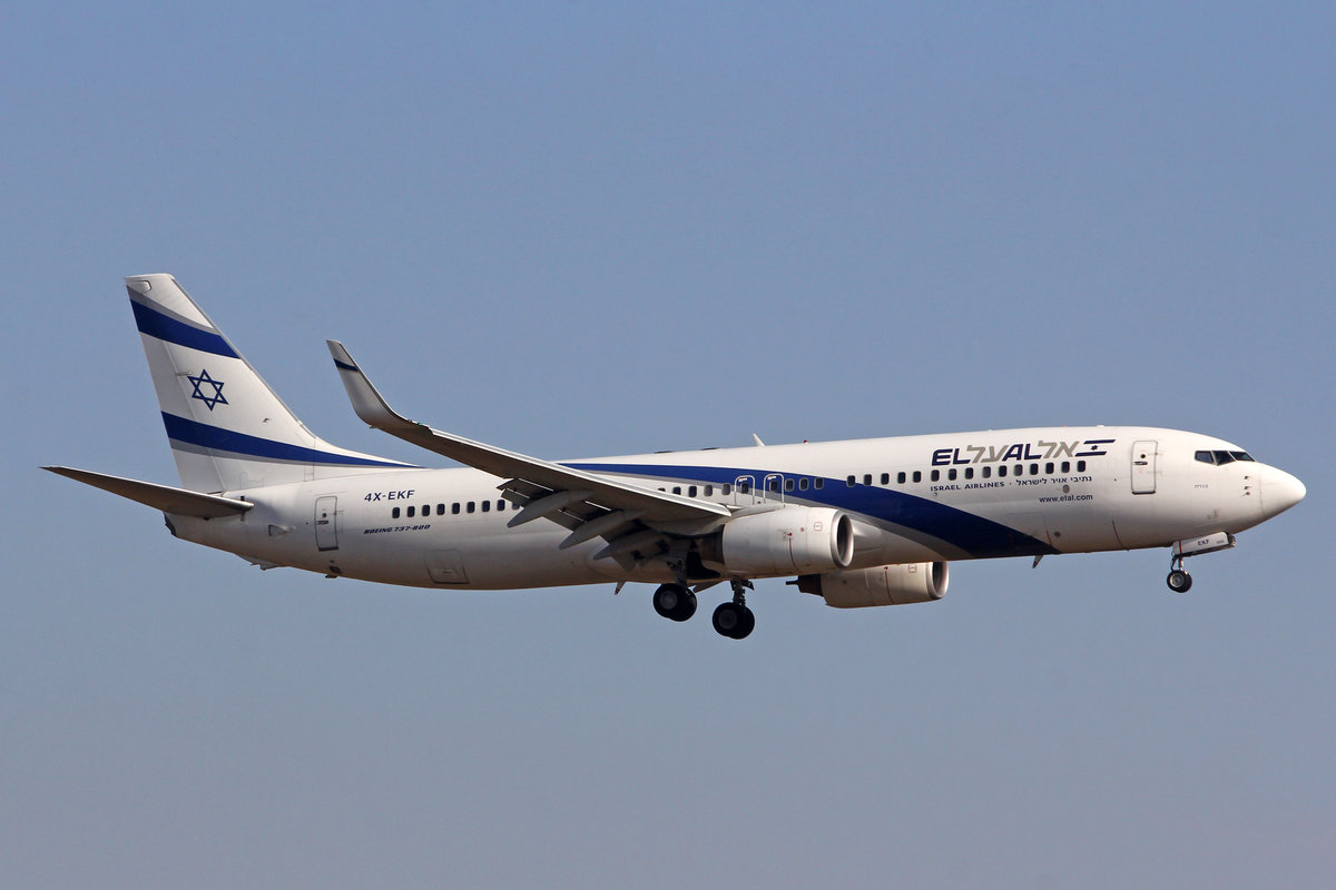 EL-AL Israel Airlines, 4X-EKF, Boeing 737-8HX, msn: 29638/2766, 21.Februar 2019, ZRH Zürich, Switzerland.