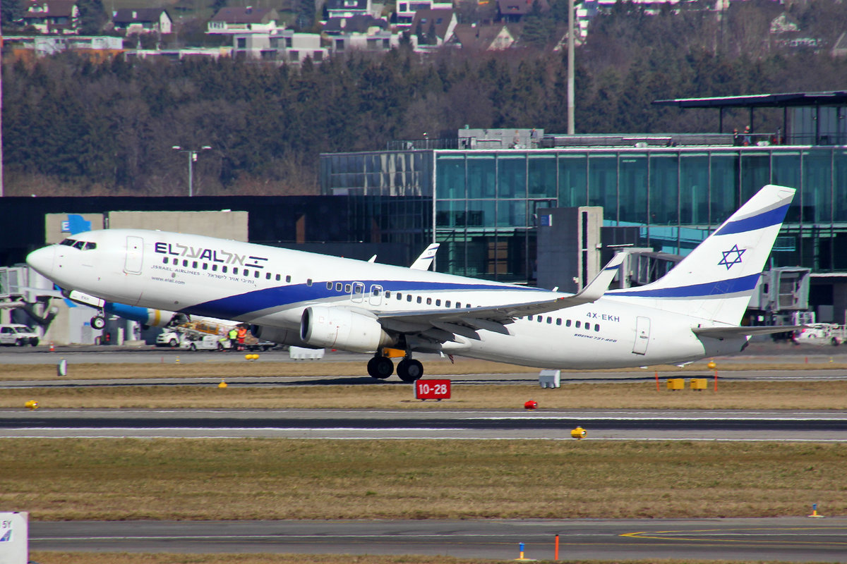 EL AL Israel Airlines, 4X-EKH, Boeing 737-85P, msn: 35485/2871, 27.Februar 2019, ZRH Zürich, Switzerland.