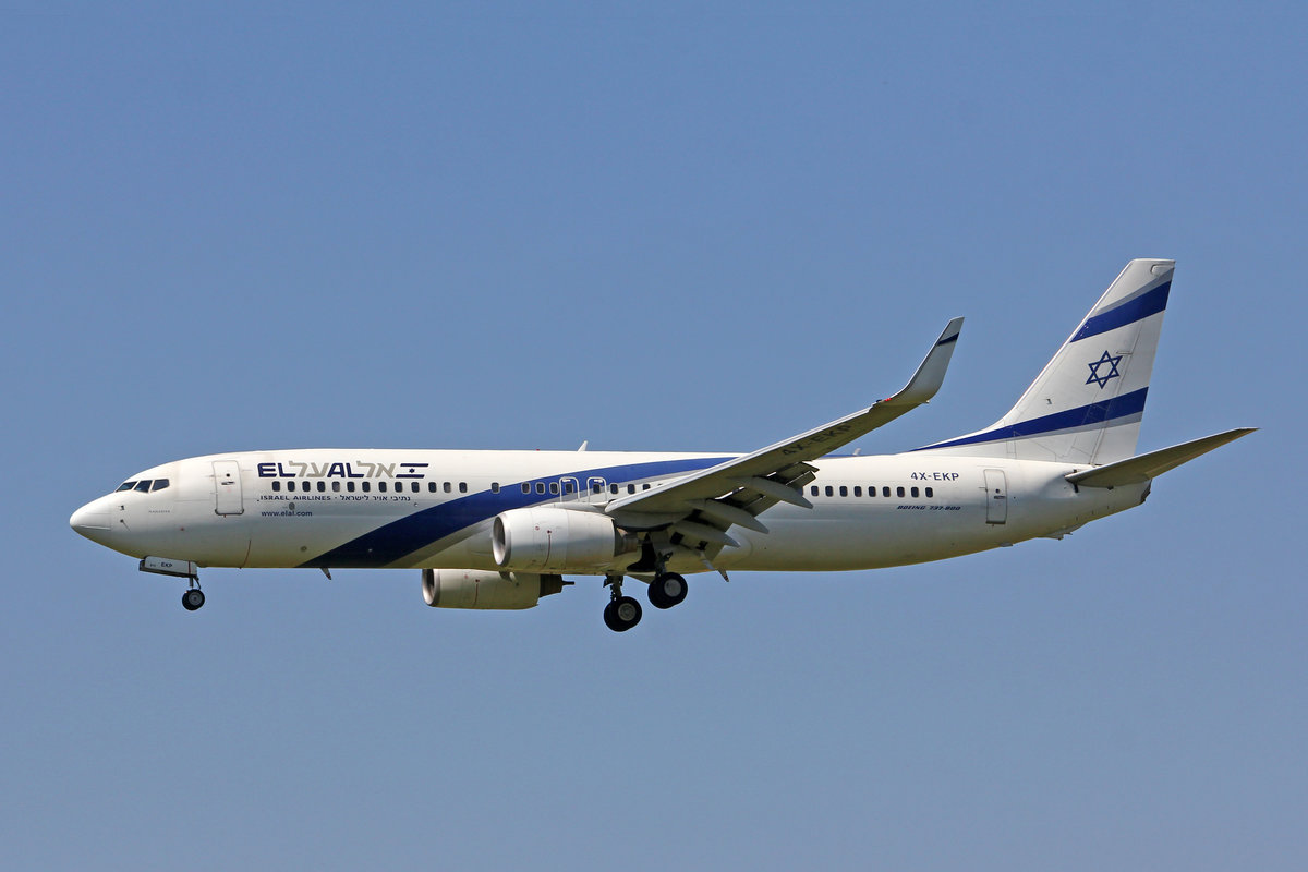 EL AL Israel Airlines, 4X-EKP, Boeing 737-8Q8, msn: 30639/935, 09.Juli 2018, ZRH Zürich, Switzerland.