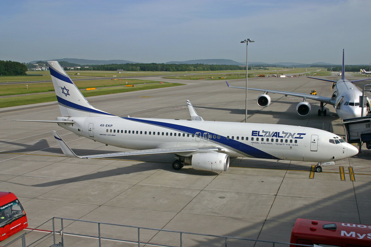 EL-AL Israel Airlines, 4X-EKP, Boeing B737-8Q8, 26.Mai 2007, ZRH Zürich, Switzerland.
