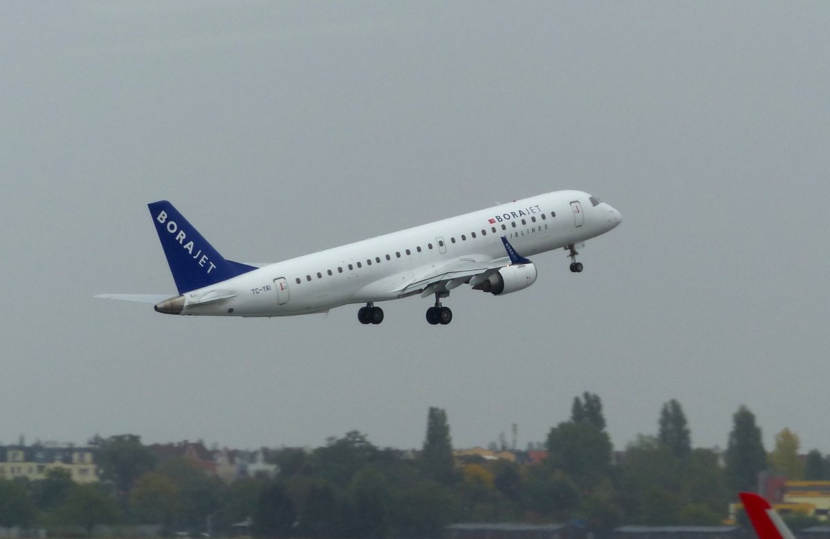 Embraer ERJ-190LR, TC-YAI, BORAJET, Berlin-Tegel (TXL), 1.10.2016