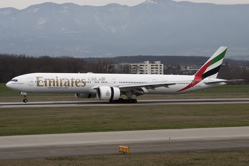 Emirates, A6-EBK, Boeing, B777-31H-ER, 28.03.2015, GVA, Geneve, Switzerland 




