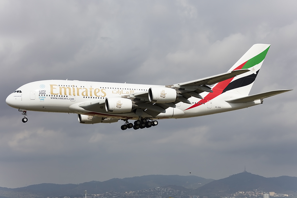 Emirates, A6-EDG, Airbus, A380-861, 26.09.2015, BCN, Barcelona, Spain 




