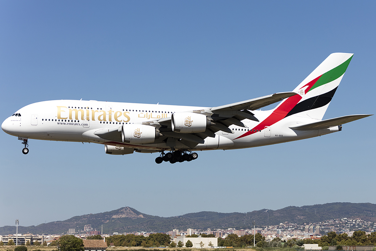 Emirates, A6-EEE, Airbus, A380-861, 13.09.2017, BCN, Barcelona, Spain 




