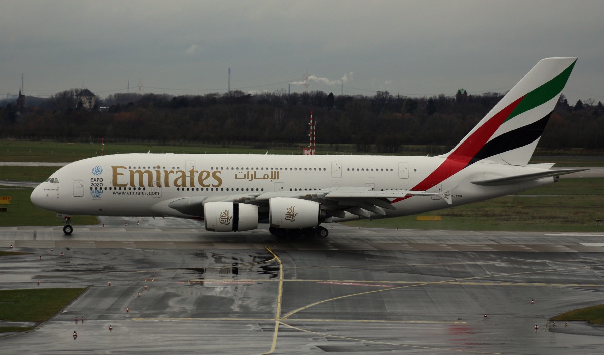 Emirates, A6-EOO, (c/n 190),Airbus A 380-861, 20.02.2016, DUS-EDDL, Düsseldorf, Germany 